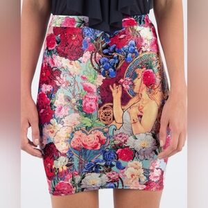Blackmilk Fragrance of Violets Mucha Velvet skirt xxs